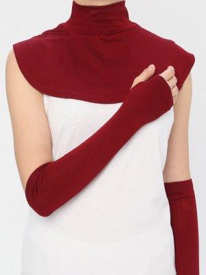 Bordo Yakalık&Kolluk İkili Set