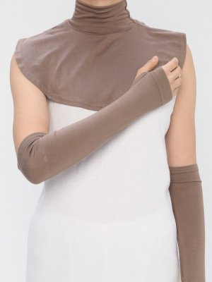 Koyu Vizon Yakalık&Kolluk İkili Set