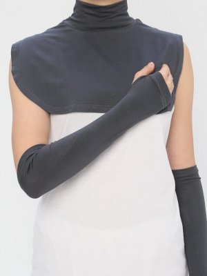 Koyu Gri Yakalık&Kolluk İkili Set