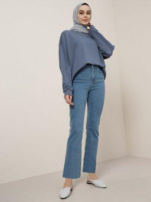 İndigo Doğal Kumaşlı Kot Pantolon