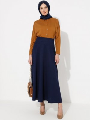 Lacivert Kloş Etek