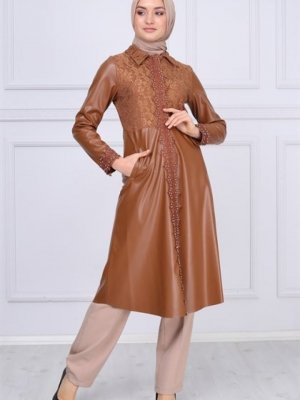 Taba Deri Detaylı Kap