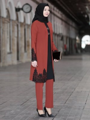 Kiremit Tunik&Pantolon Sema İkili Takım