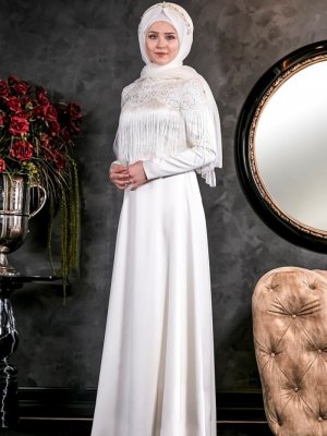 Ekru Nikah Elbisesi
