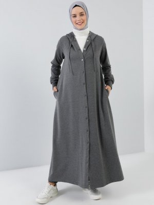 Antrasit Kapüşon Detaylı Çıtçıtlı Spor Pardesü Antrasit Kapüşon Detaylı Çıtçıtlı Spor Pardesü