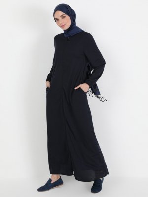 Lacivert Fermuarlı Cepli Ferace Lacivert Fermuarlı Cepli Ferace