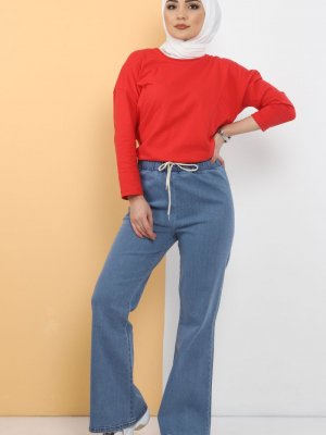 Açık Mavi İspanyol Paça Kot Pantolon Açık Mavi İspanyol Paça Kot Pantolon