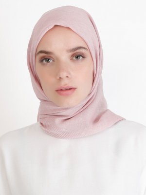 Pembe Pano Pamuk Eşarp