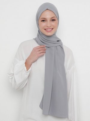 Gri Medine İpeği Şal
