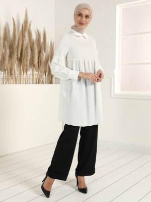 Ekru Bebe Yaka Tunik