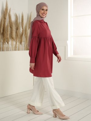 Koyu Gül Kurusu Bebe Yaka Tunik Koyu Gül Kurusu Bebe Yaka Tunik