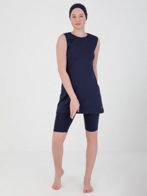 Lacivert Yarım Kapalı Mayo