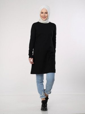 Siyah Baskılı Tunik