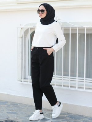 Siyah Cepli Pantolon