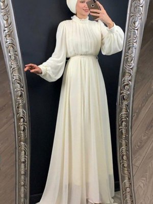 Beyaz Venus Kuyruklu Abiye Elbise Beyaz Venus Kuyruklu Abiye Elbise