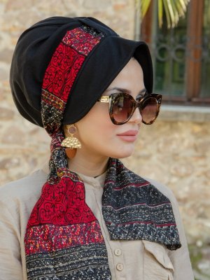 Siyah Bordo Şapka Bone