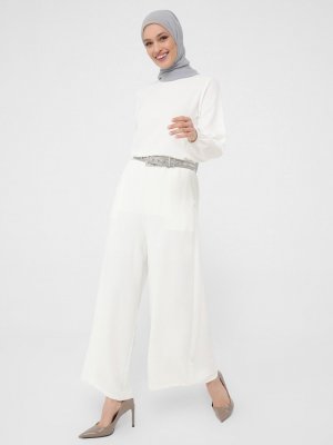 Ekru Beli Lastikli Aerobin Pantolon Etek Ekru Beli Lastikli Aerobin Pantolon Etek