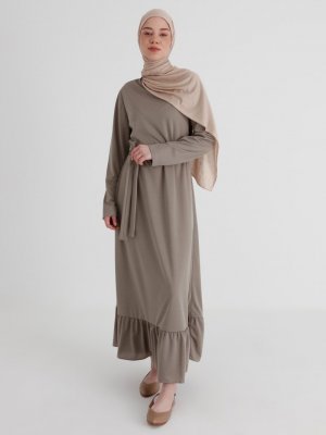 Taş Volanlı Elbise