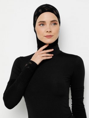 Siyah Leopar Taşlı Bone&Kolluk Set Siyah Leopar Taşlı Bone&Kolluk Set