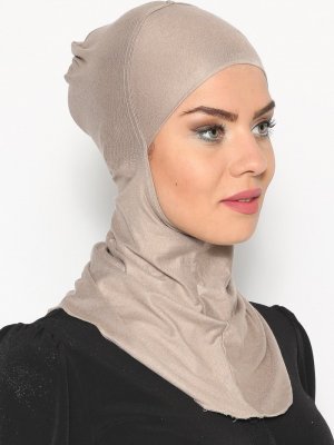 Açık Vizon Boyunluklu Hijab Bone