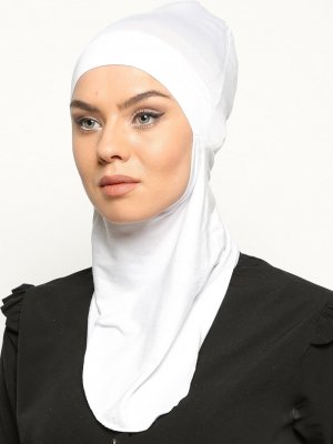 Beyaz Pratik Hijab Bone