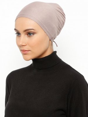 Koyu Pudra Bağcıklı Geçme Bone