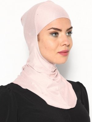 Pudra Boyunluklu Hijab Bone