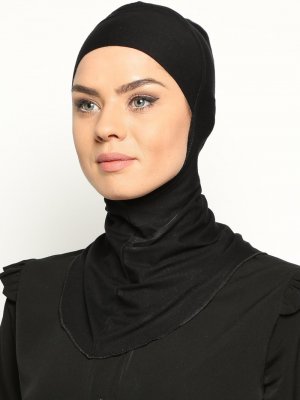 Siyah Boyunluklu Hijab Bone