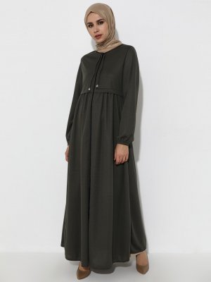 Haki Boydan Fermuarlı Ferace Haki Boydan Fermuarlı Ferace