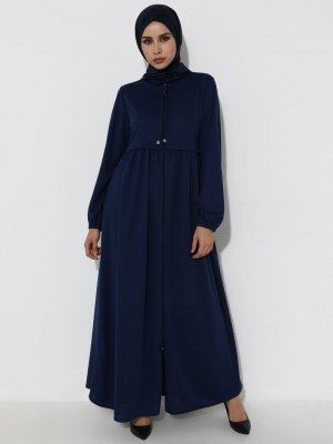 İndigo Boydan Fermuarlı Ferace İndigo Boydan Fermuarlı Ferace