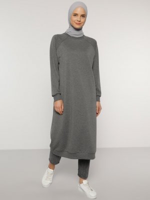Antrasit Bisiklet Yaka Sweatshirt Antrasit Bisiklet Yaka Sweatshirt