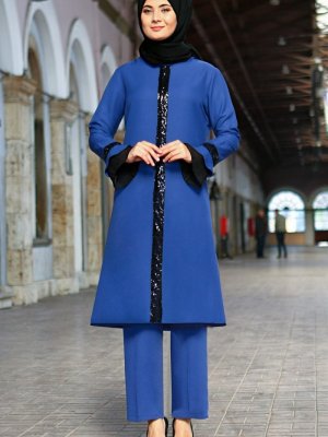 İndigo Gamzelim Tunik Pantolon Abiye Takım İndigo Gamzelim Tunik Pantolon Abiye Takım