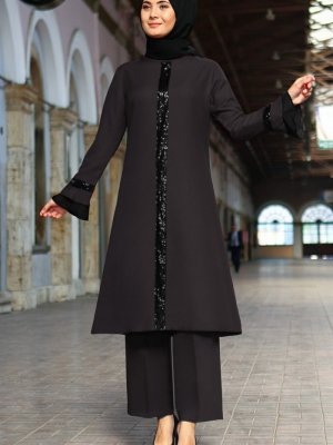 Siyah Gamzelim Tunik Pantolon Abiye Takım