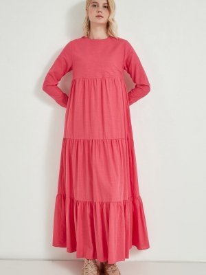 Fuşya Pamuk Uzun Elbise Fuşya Pamuk Uzun Elbise