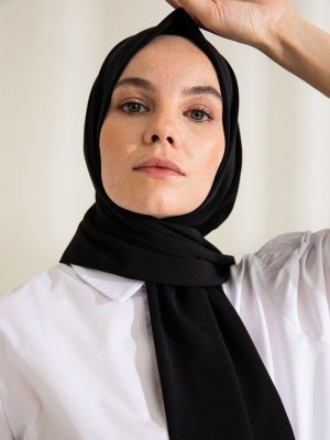 Siyah Medine İpeği Şal