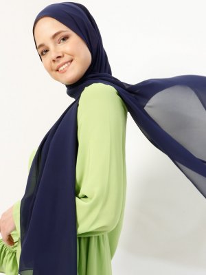 Açık Lacivert Şifon Şal