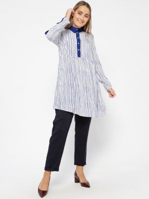 Lacivert Beli Lastikli Boru Paça Pantolon Lacivert Beli Lastikli Boru Paça Pantolon